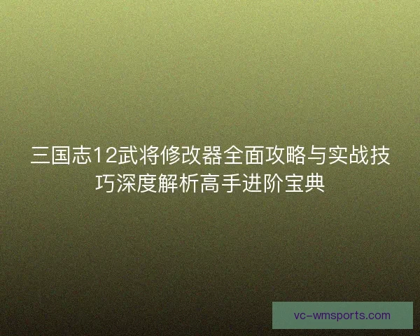 三国志12武将修改器全面攻略与实战技巧深度解析高手进阶宝典 三国志12武将修改器全面攻略与实战技巧深度解析高手进阶宝典