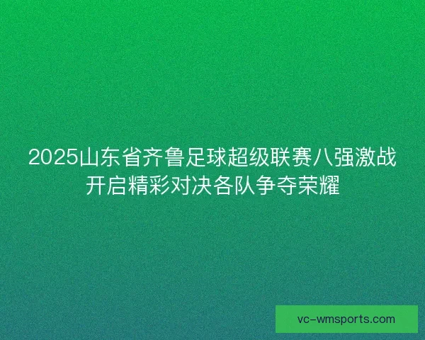 2025山东省齐鲁足球超级联赛八强激战开启精彩对决各队争夺荣耀 2025山东省齐鲁足球超级联赛八强激战开启精彩对决各队争夺荣耀